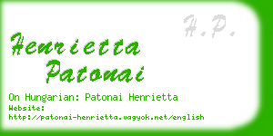 henrietta patonai business card